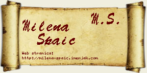 Milena Spaić vizit kartica